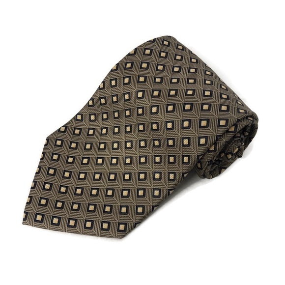 Jos A Bank Mens Tie, Tan Silk - Picture 1 of 5